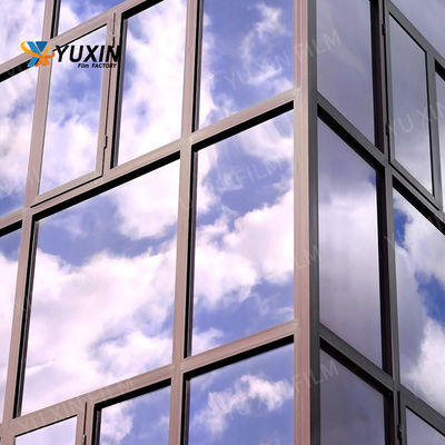 2mil Metal Mirror Building Reflective Film Roll Self Adhesive Glass Wall Tinting