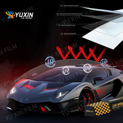 Car Window 4 Mil Safety Film , Security Window Tint Film Easy Install Heat Insulation