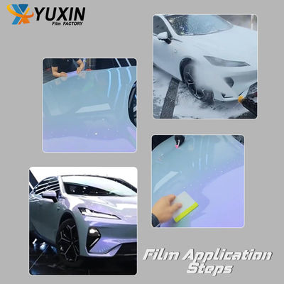 Easy Install TPU Metallic White Grey Color Changing PPF Film Paint Protection Film