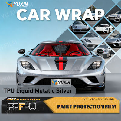 Free Sample TPU Liquid Metalic Silver Grey Car Wrap Film Self Healing PPF Paint Protection Film