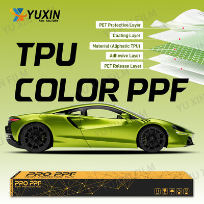 Self-healing Aurora Diamond Green Color PPF Ashland Glue TPU Paint Protection Wrap Film
