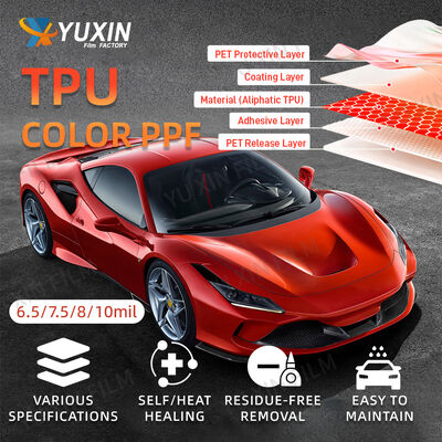 Hydrophobic TPU Color Wrapping PPF Anti Scratch Paint Protection Film Heat Healing