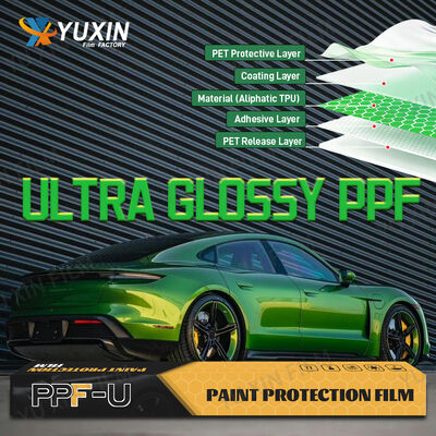 7.5mil Pellicola Protettiva per Vernice PPF TPU Nera Lucida Satinata Trasparente